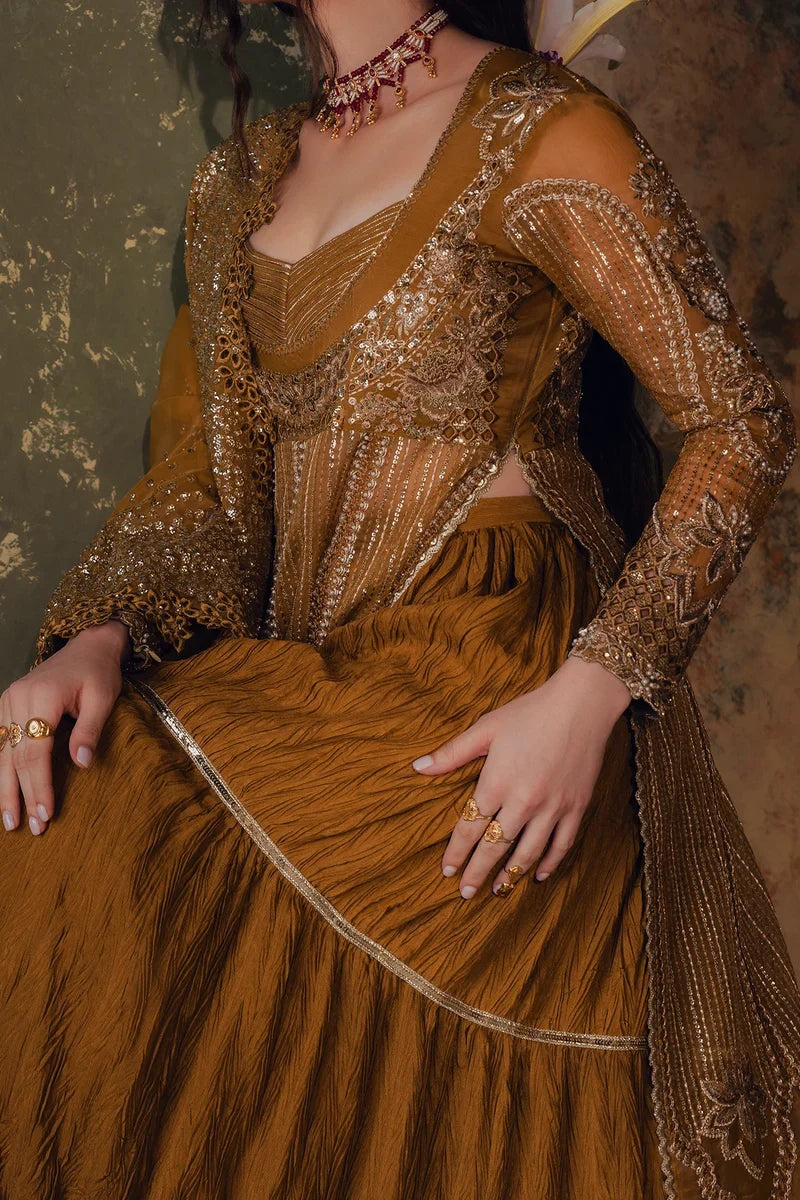 Jahan Ara by Zarposh Unstitched Embroidered Organza 3 Piece Suit ZP26UWJ AREZOO - Wedding Collection