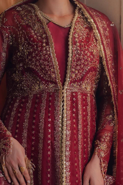 Jahan Ara by Zarposh Unstitched Embroidered Organza 3 Piece Suit ZP26UWJ MEHRUNISA - Wedding Collection