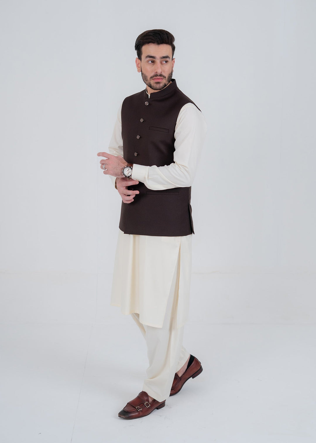 Rangrez by Buraq Mens Waistcoat RTW Solids Suiting 1 Piece BRQ 187 Casual Collection