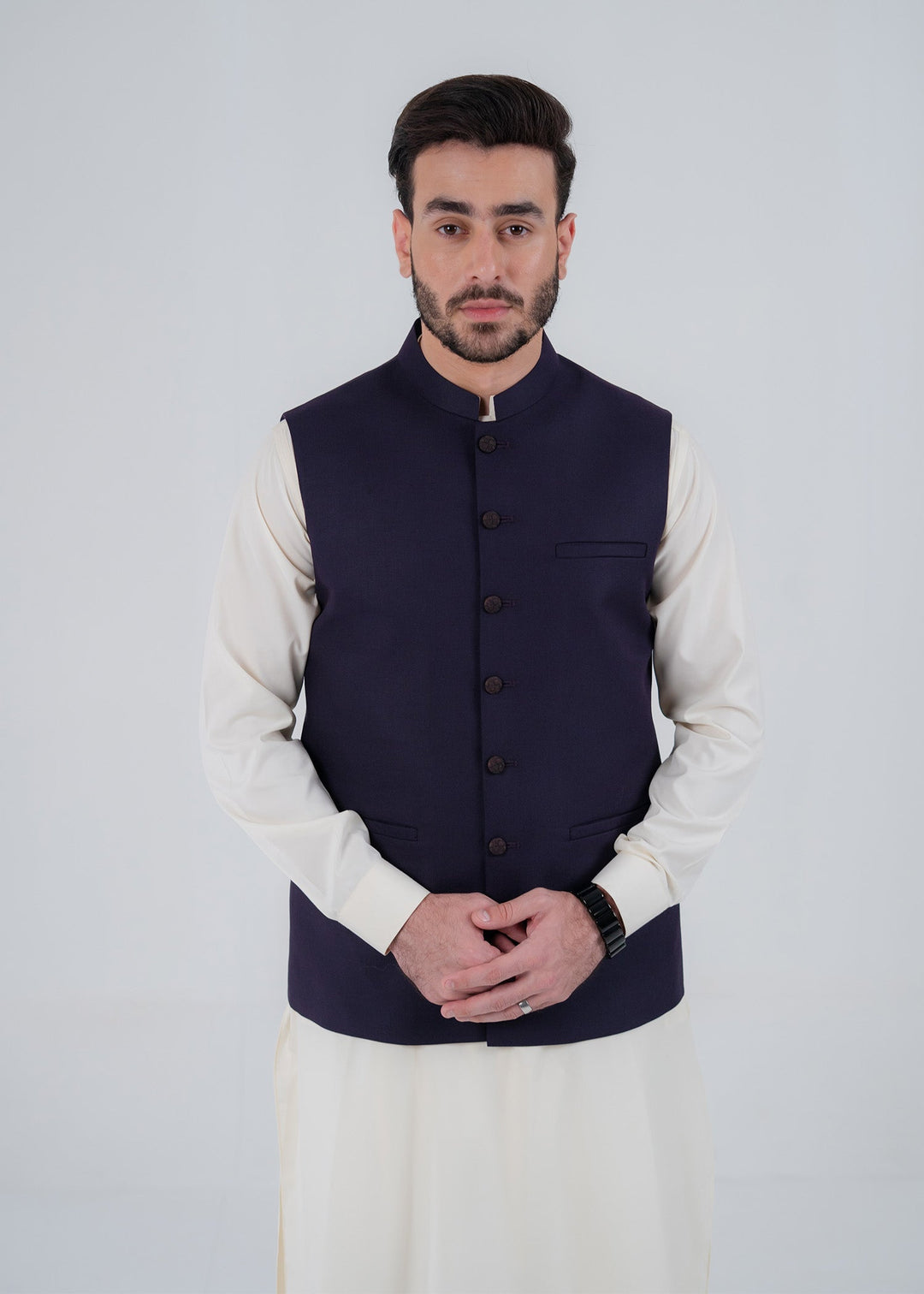 Rangrez by Buraq Mens Waistcoat RTW Solids Suiting 1 Piece BRQ 190 Casual Collection