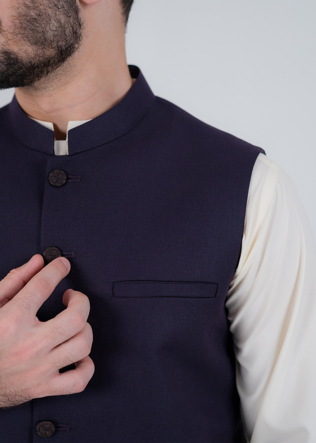 Rangrez by Buraq Mens Waistcoat RTW Solids Suiting 1 Piece BRQ 190 Casual Collection