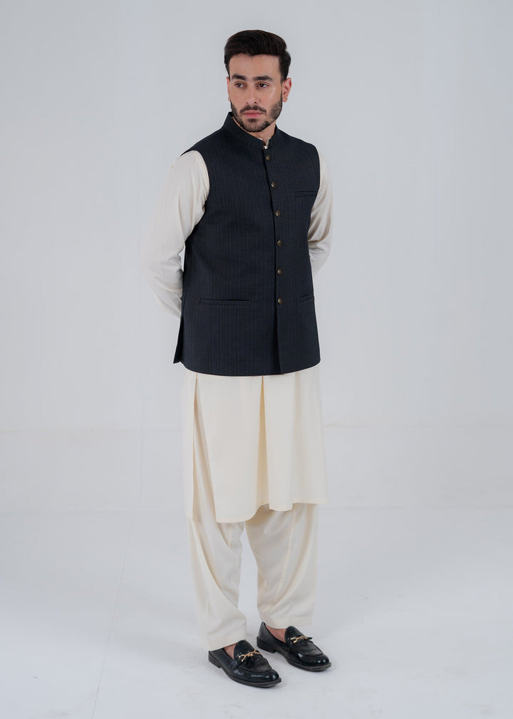 Rangrez by Buraq Mens Waistcoat RTW Solids Suiting 1 Piece BRQ 191 Casual Collection