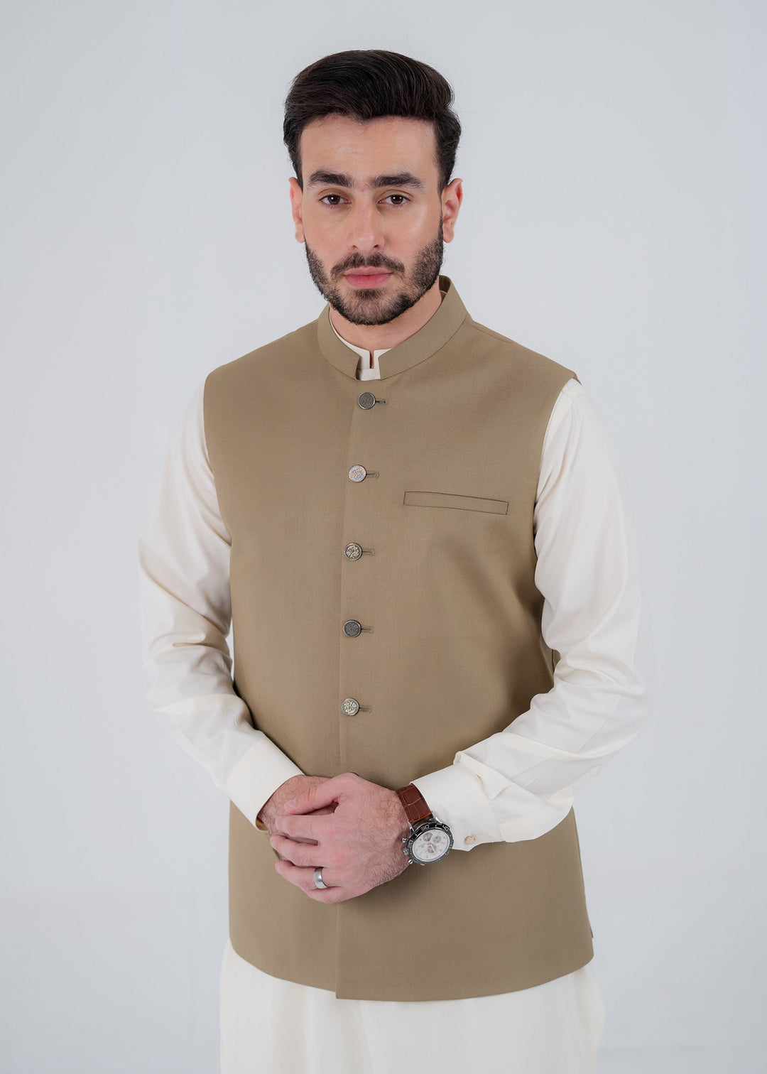 Rangrez by Buraq Mens Waistcoat RTW Solids Suiting 1 Piece BRQ 194 Casual Collection