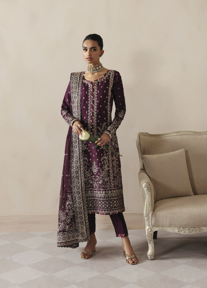 Serica by Gulaal Unstitched Raw Silk Embroidered Suits 3 Piece GL25URC D-SD11 Zarane - Winter Collection