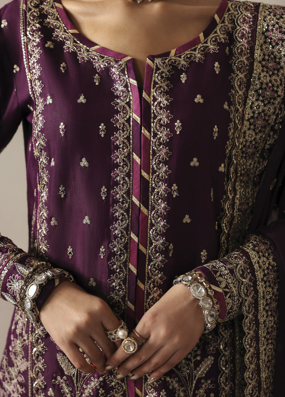 Serica by Gulaal Unstitched Raw Silk Embroidered Suits 3 Piece GL25URC D-SD11 Zarane - Winter Collection