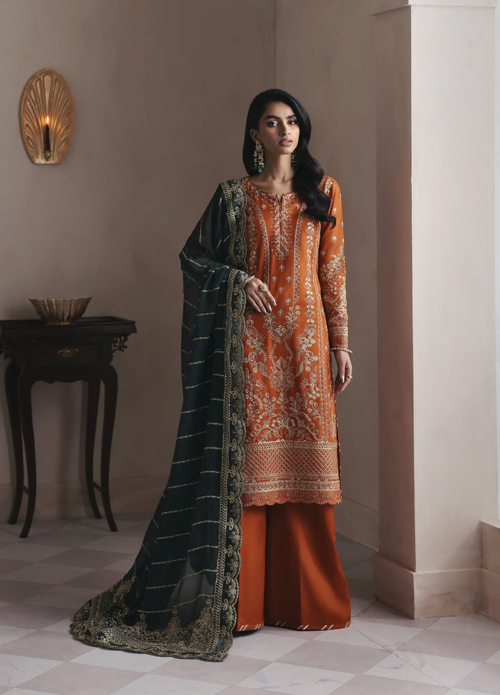 Serica by Gulaal Unstitched Raw Silk Embroidered Suits 3 Piece GL25URC D-SD13 Clora - Festive Collection