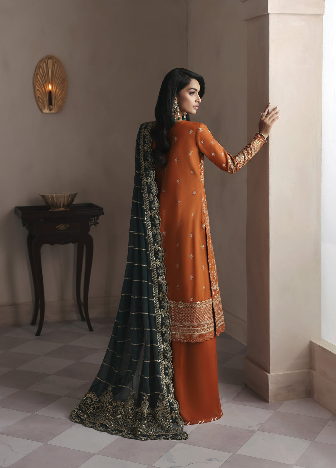 Serica by Gulaal Unstitched Raw Silk Embroidered Suits 3 Piece GL25URC D-SD13 Clora - Festive Collection