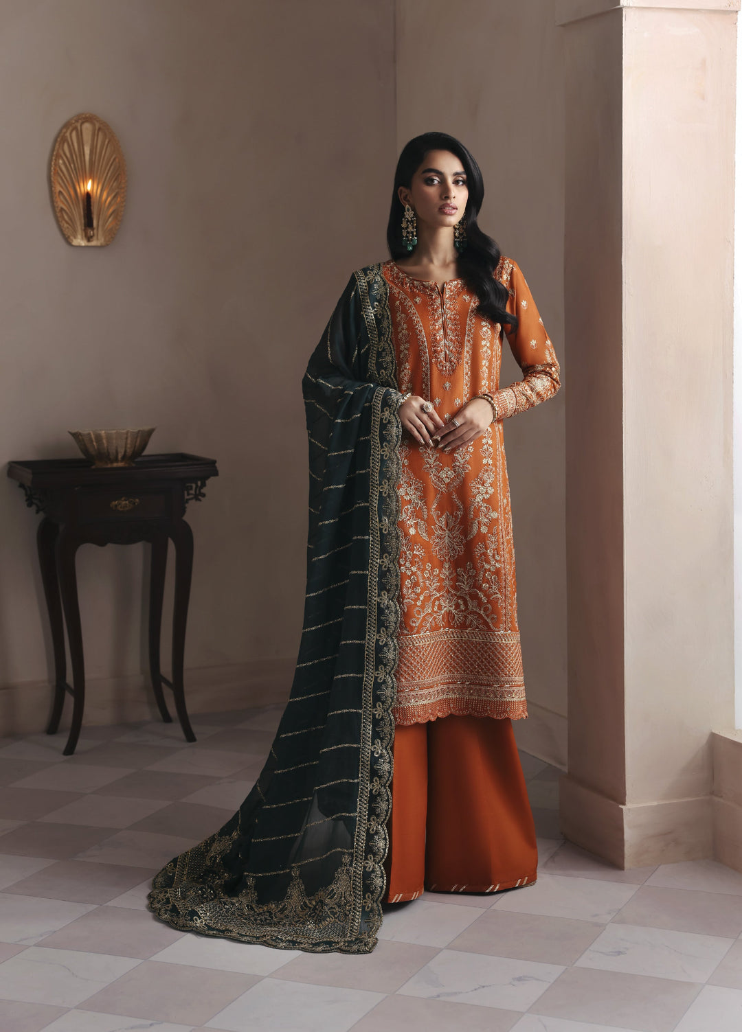 Serica by Gulaal Unstitched Raw Silk Embroidered Suits 3 Piece GL25URC D-SD13 Clora - Festive Collection