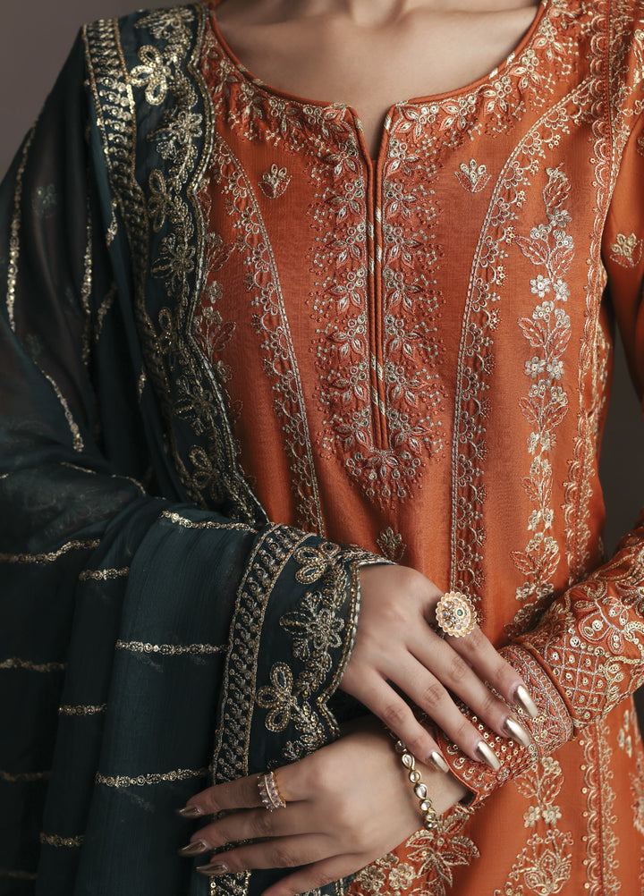Serica by Gulaal Unstitched Raw Silk Embroidered Suits 3 Piece GL25URC D-SD13 Clora - Festive Collection