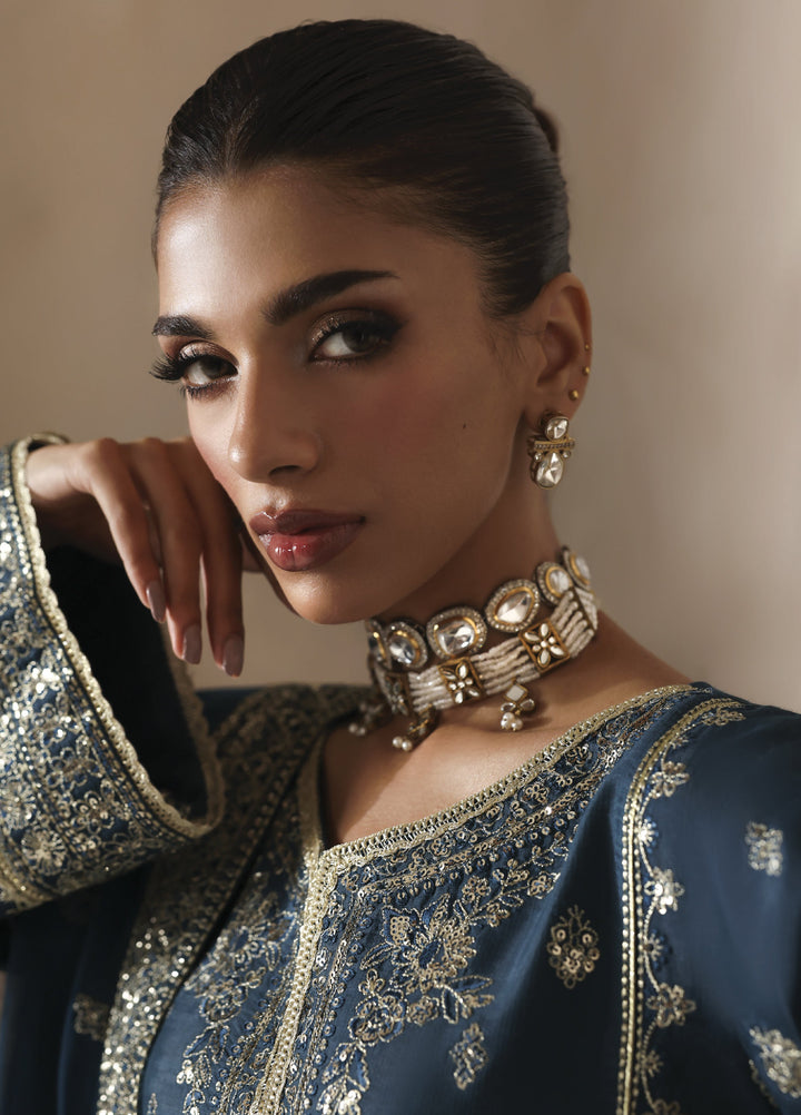 Serica by Gulaal Unstitched Raw Silk Embroidered Suits 3 Piece GL25URC D-SD15 Aeris - Winter Collection