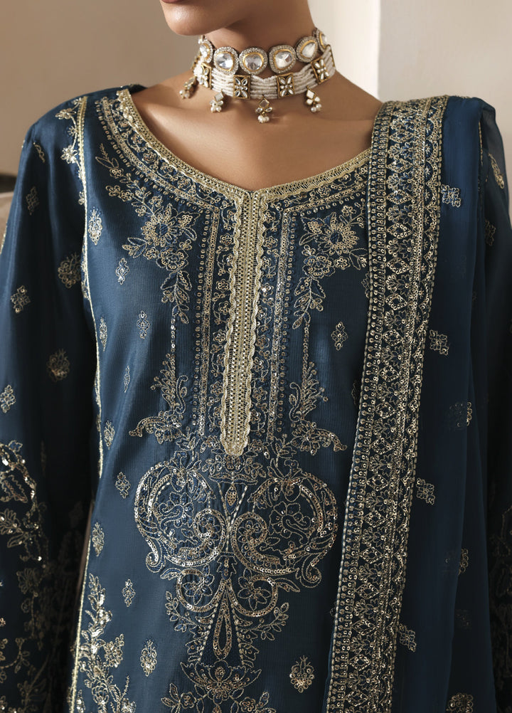 Serica by Gulaal Unstitched Raw Silk Embroidered Suits 3 Piece GL25URC D-SD15 Aeris - Winter Collection