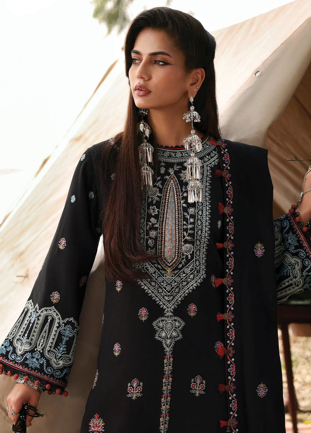 Siraa By Sadaf Fawad Khan Embroidered Marina Suits Unstitched 3 Piece SDF25SW SFK-D2 CHANDNI - Winter Collection