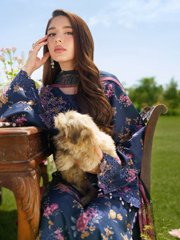 Sunset Muse by Izel Unstitched Embroidered Lawn 3 Piece Suit Skydust - Eid Collection