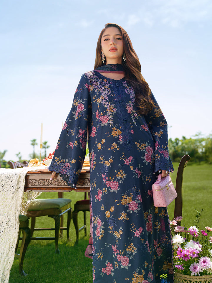 Sunset Muse by Izel Unstitched Embroidered Lawn 3 Piece Suit Skydust - Eid Collection