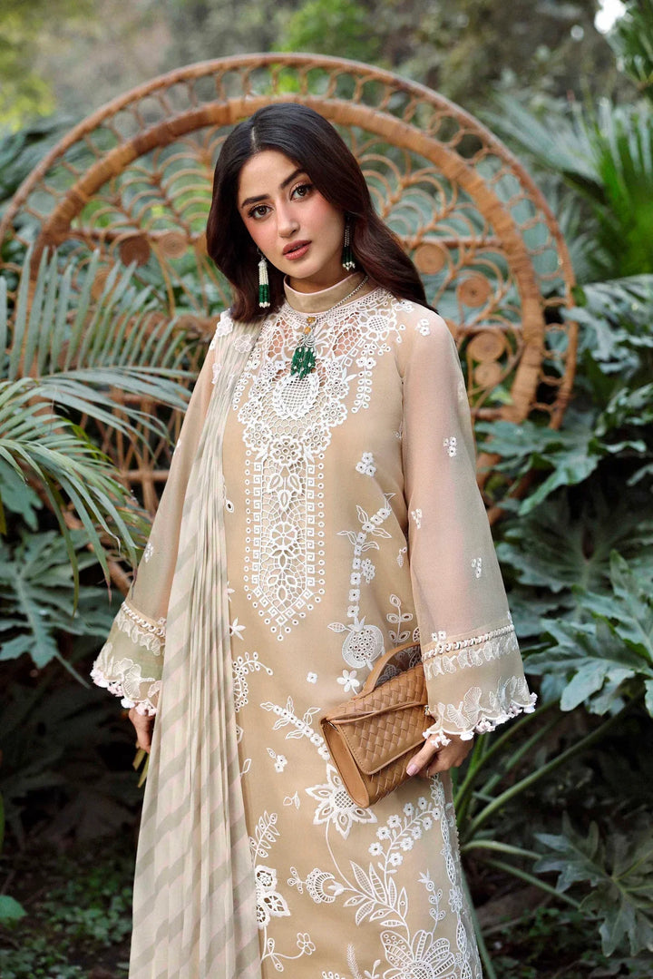 Sable Vogue Luxury Formals Unstitched Embroidered Swiss Voile 4 Piece Suit SL-01-26-V1 - Festive Collecion