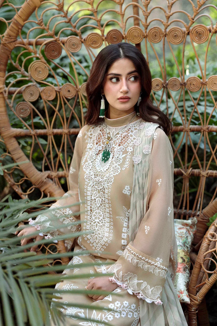 Sable Vogue Luxury Formals Unstitched Embroidered Swiss Voile 4 Piece Suit SL-01-26-V1 - Festive Collecion