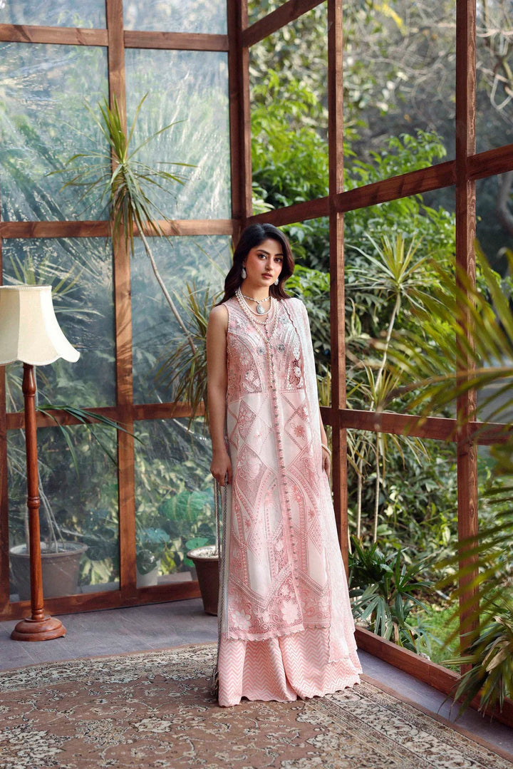 Sable Vogue Luxury Formals Unstitched Embroidered Swiss Voile 4 Piece Suit SL-02-26-V1 - Festive Collecion