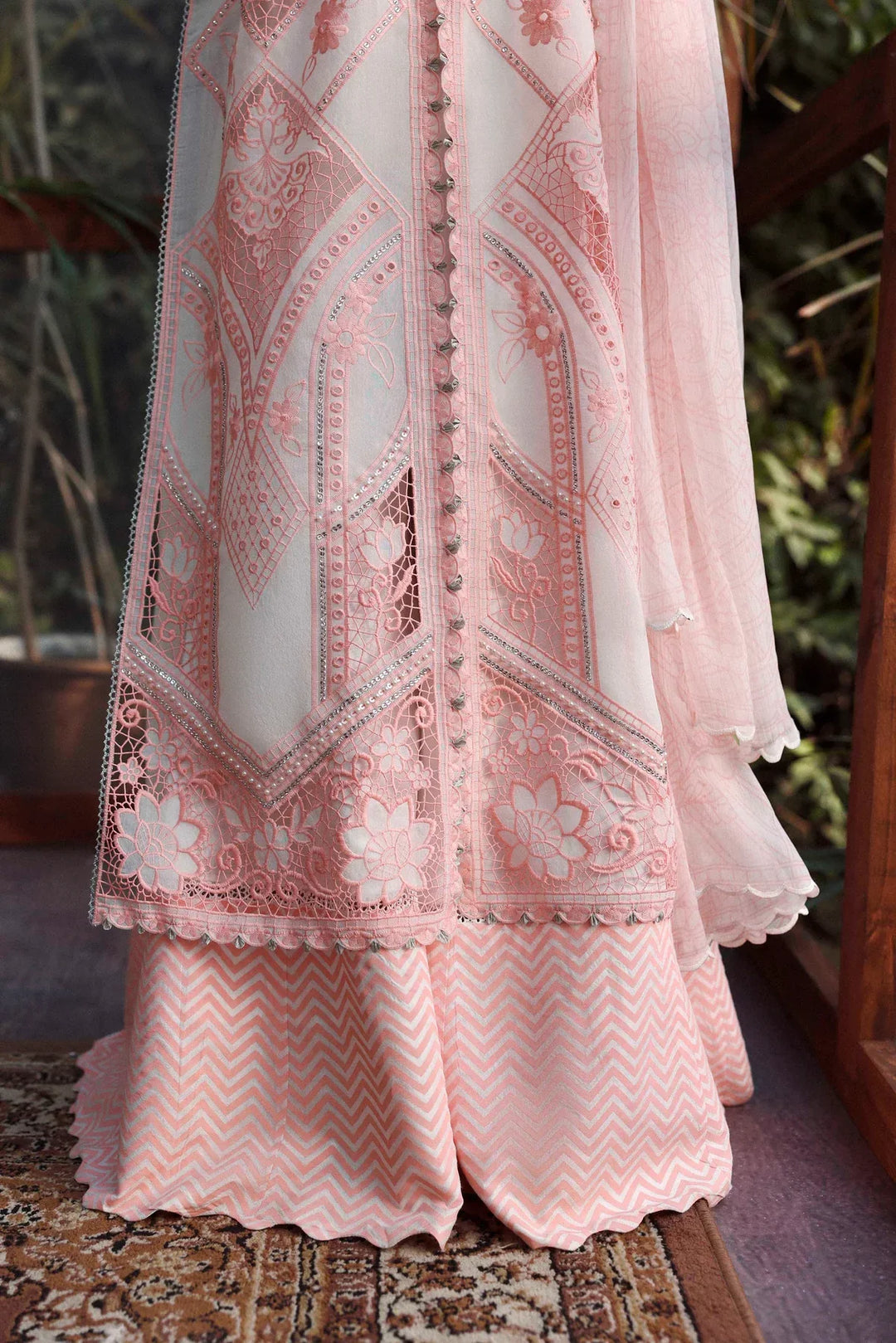 Sable Vogue Luxury Formals Unstitched Embroidered Swiss Voile 4 Piece Suit SL-02-26-V1 - Festive Collecion