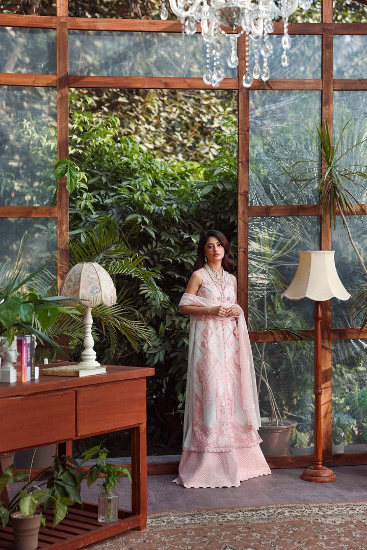 Sable Vogue Luxury Formals Unstitched Embroidered Swiss Voile 4 Piece Suit SL-02-26-V1 - Festive Collecion