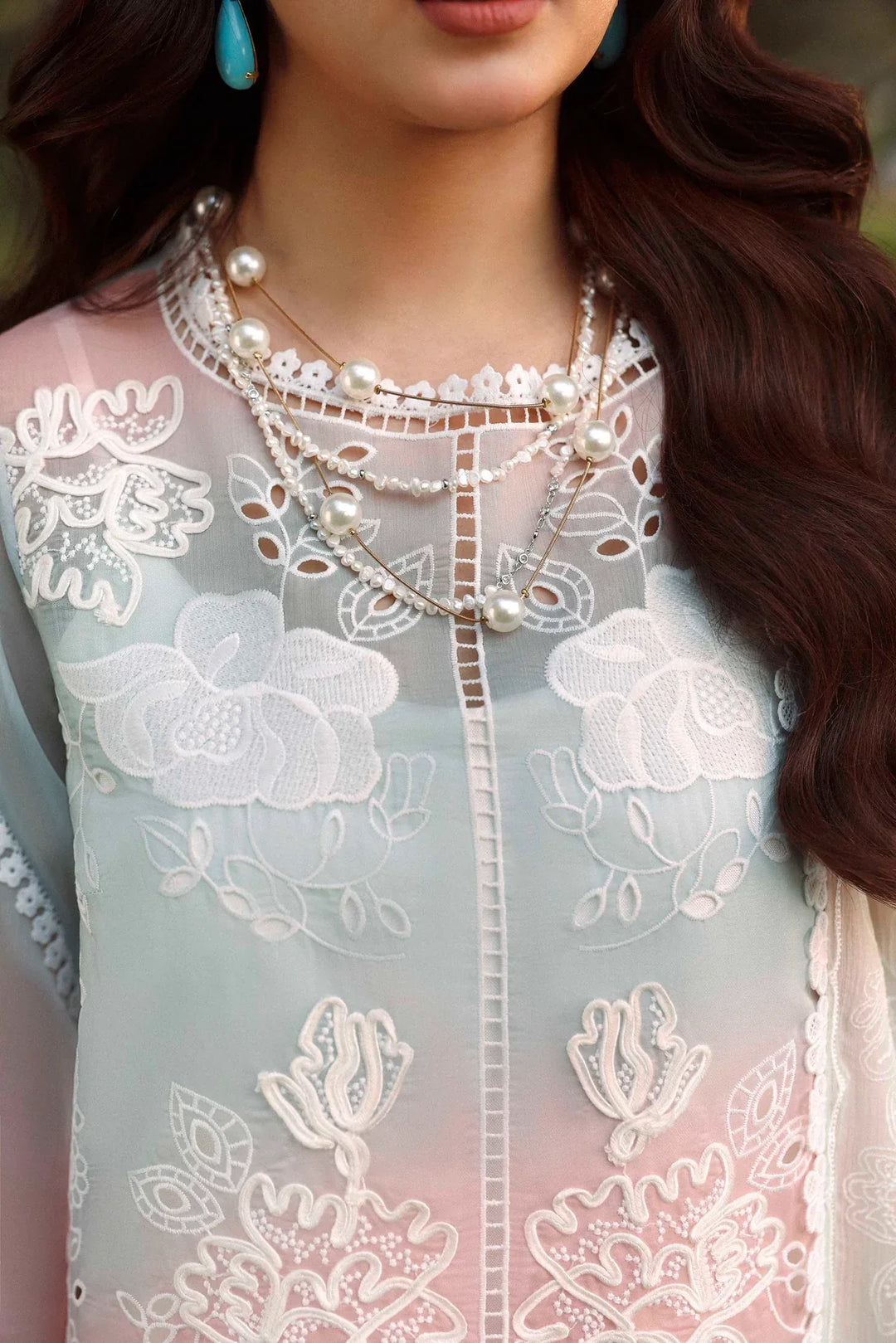 Sable Vogue Luxury Formals Unstitched Embroidered Swiss Voile 4 Piece Suit SL-04-26-V1 - Festive Collecion