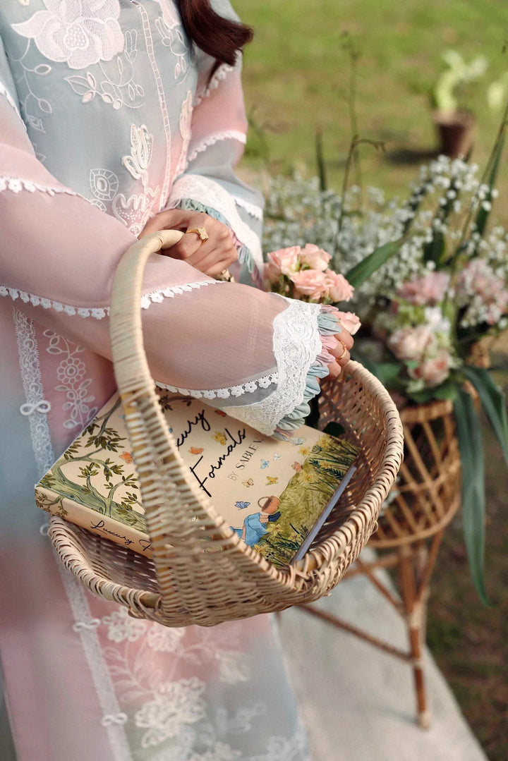 Sable Vogue Luxury Formals Unstitched Embroidered Swiss Voile 4 Piece Suit SL-04-26-V1 - Festive Collecion