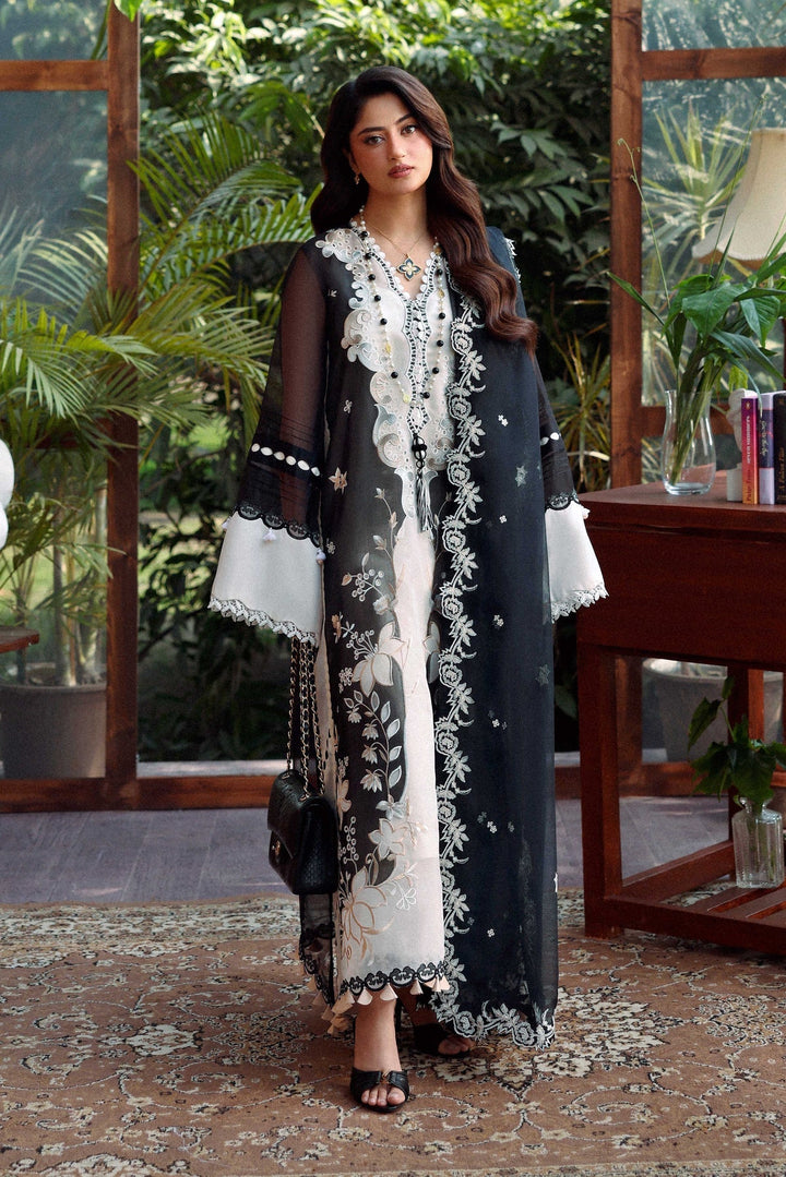 Sable Vogue Luxury Formals Unstitched Embroidered Swiss Voile 4 Piece Suit SL-05-26-V1 - Festive Collecion