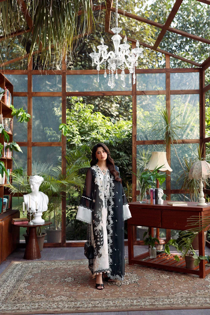 Sable Vogue Luxury Formals Unstitched Embroidered Swiss Voile 4 Piece Suit SL-05-26-V1 - Festive Collecion