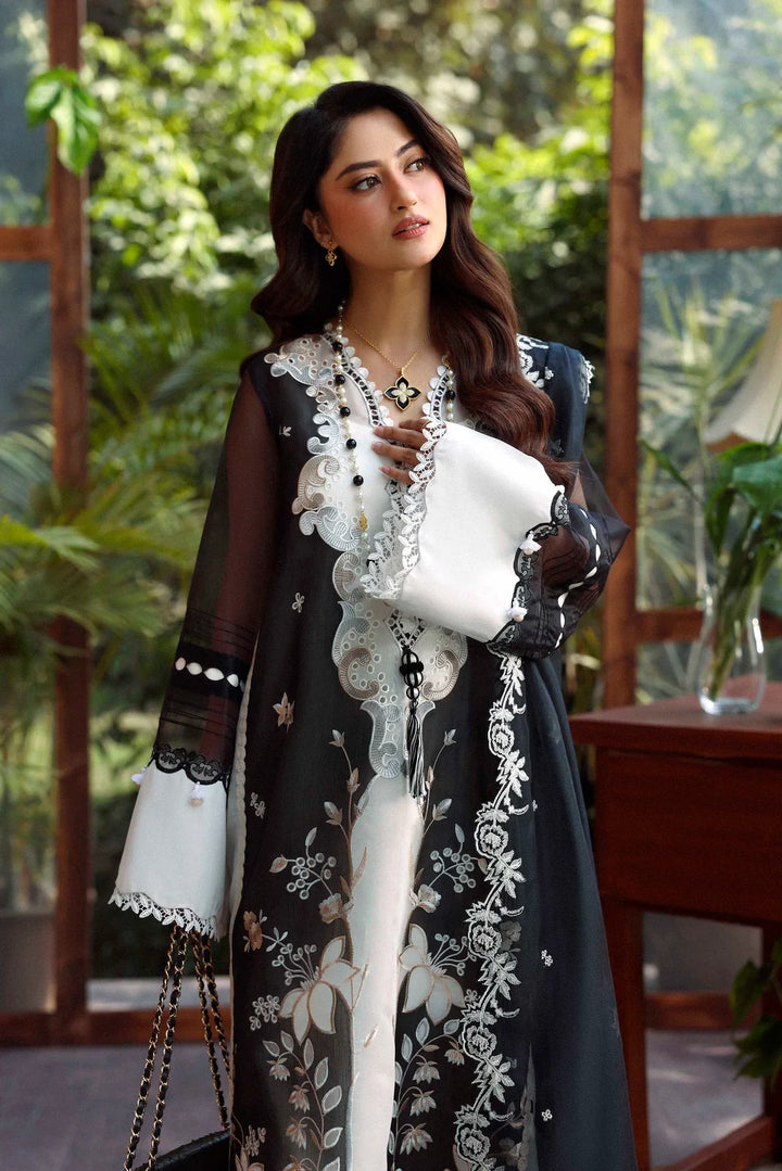Sable Vogue Luxury Formals Unstitched Embroidered Swiss Voile 4 Piece Suit SL-05-26-V1 - Festive Collecion