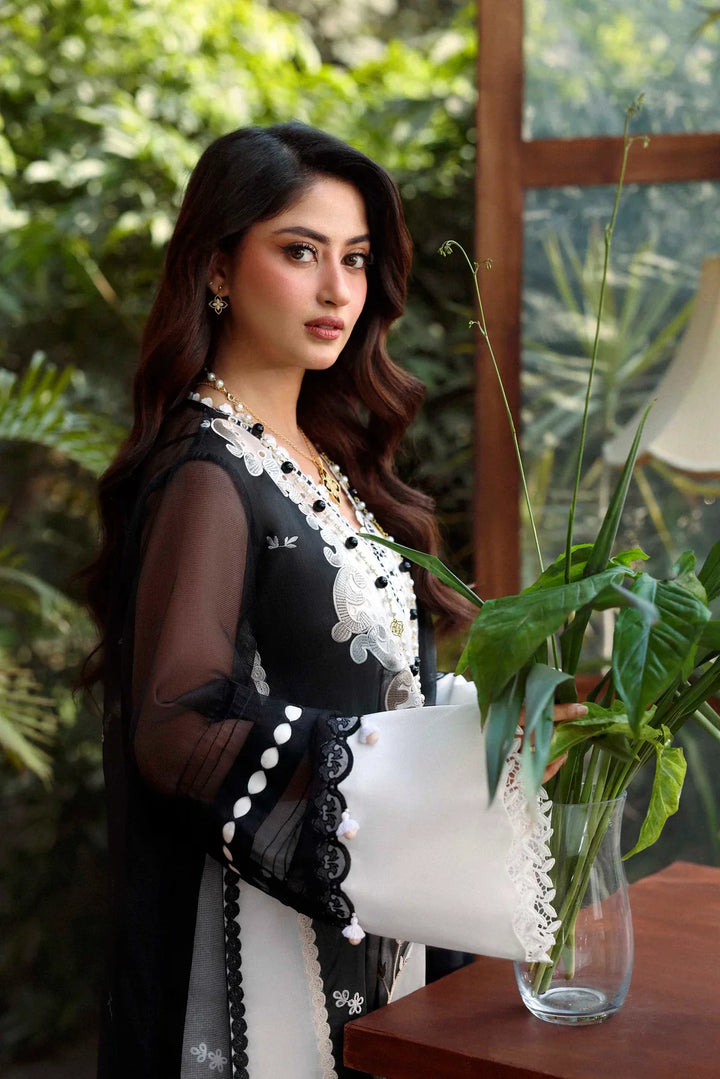 Sable Vogue Luxury Formals Unstitched Embroidered Swiss Voile 4 Piece Suit SL-05-26-V1 - Festive Collecion