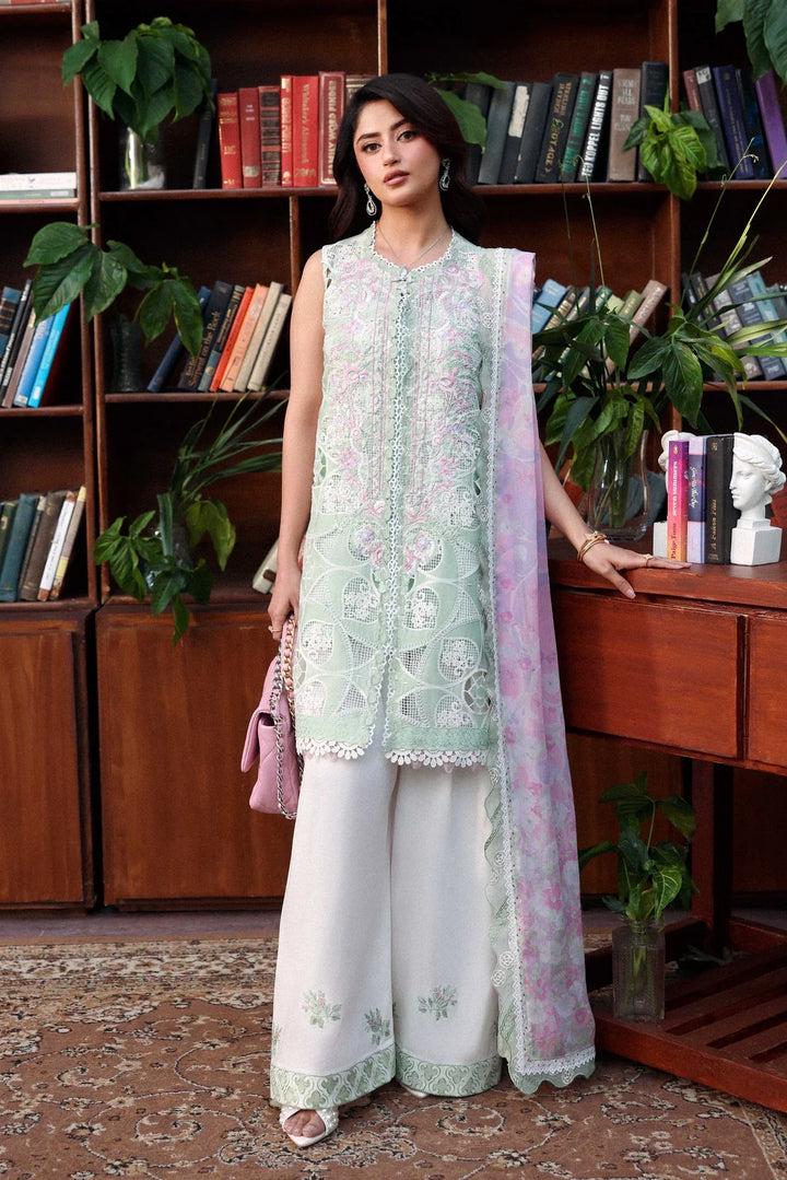 Sable Vogue Luxury Formals Unstitched Embroidered Swiss Voile 4 Piece Suit SL-06-26-V1 - Festive Collecion