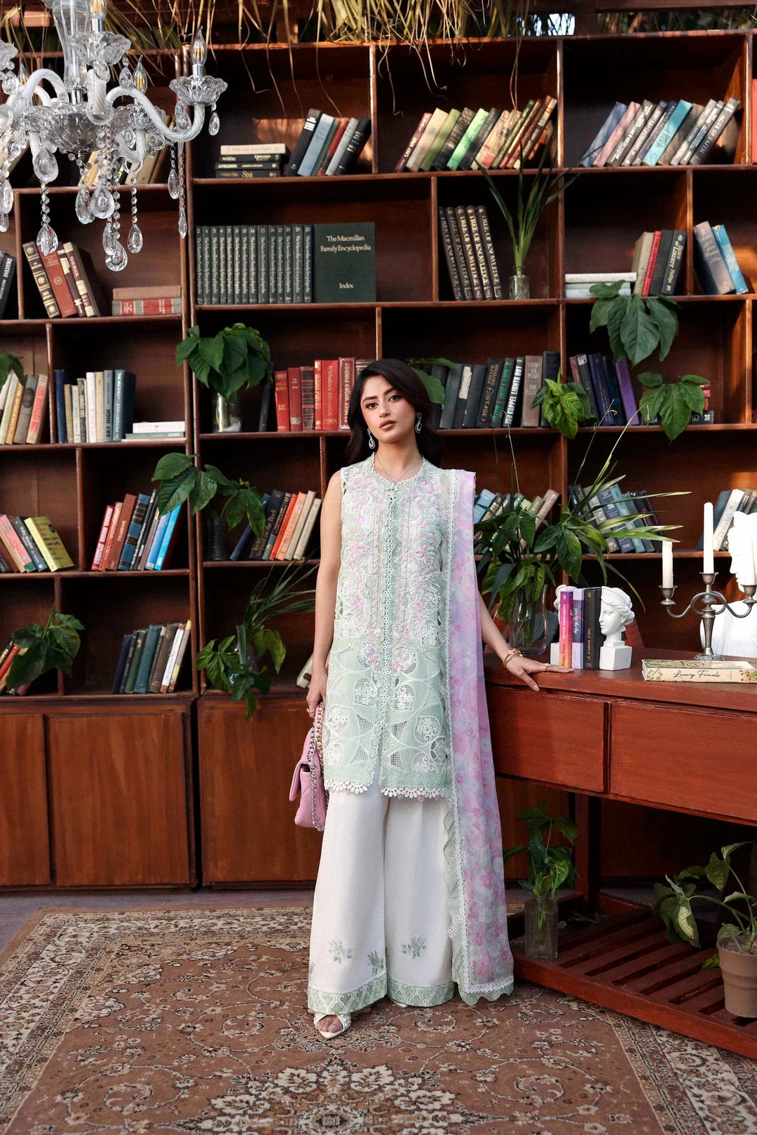 Sable Vogue Luxury Formals Unstitched Embroidered Swiss Voile 4 Piece Suit SL-06-26-V1 - Festive Collecion