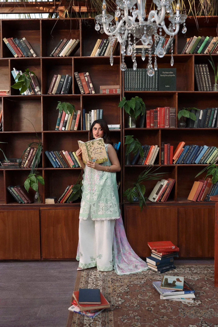 Sable Vogue Luxury Formals Unstitched Embroidered Swiss Voile 4 Piece Suit SL-06-26-V1 - Festive Collecion