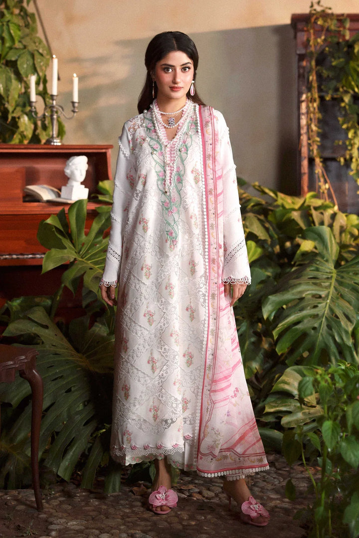 Sable Vogue Luxury Formals Unstitched Embroidered Swiss Voile 4 Piece Suit SL-07-26-V1 - Festive Collecion