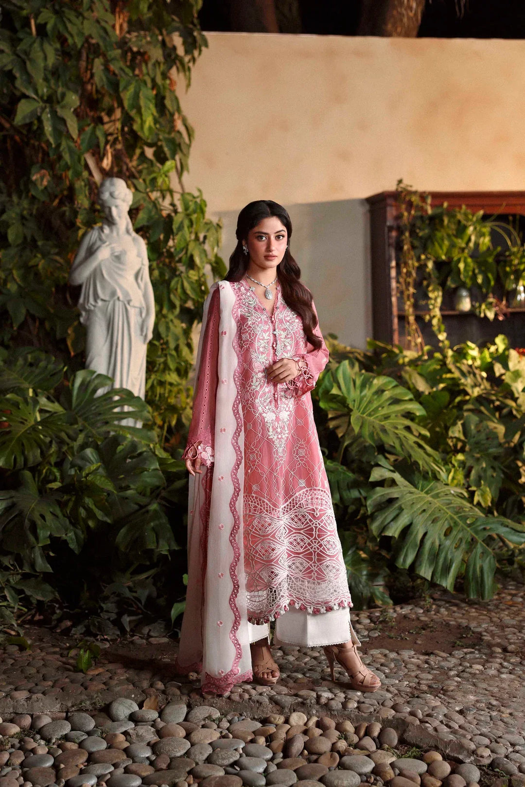 Sable Vogue Luxury Formals Unstitched Embroidered Swiss Voile 4 Piece Suit SL-08-26-V1 - Festive Collecion
