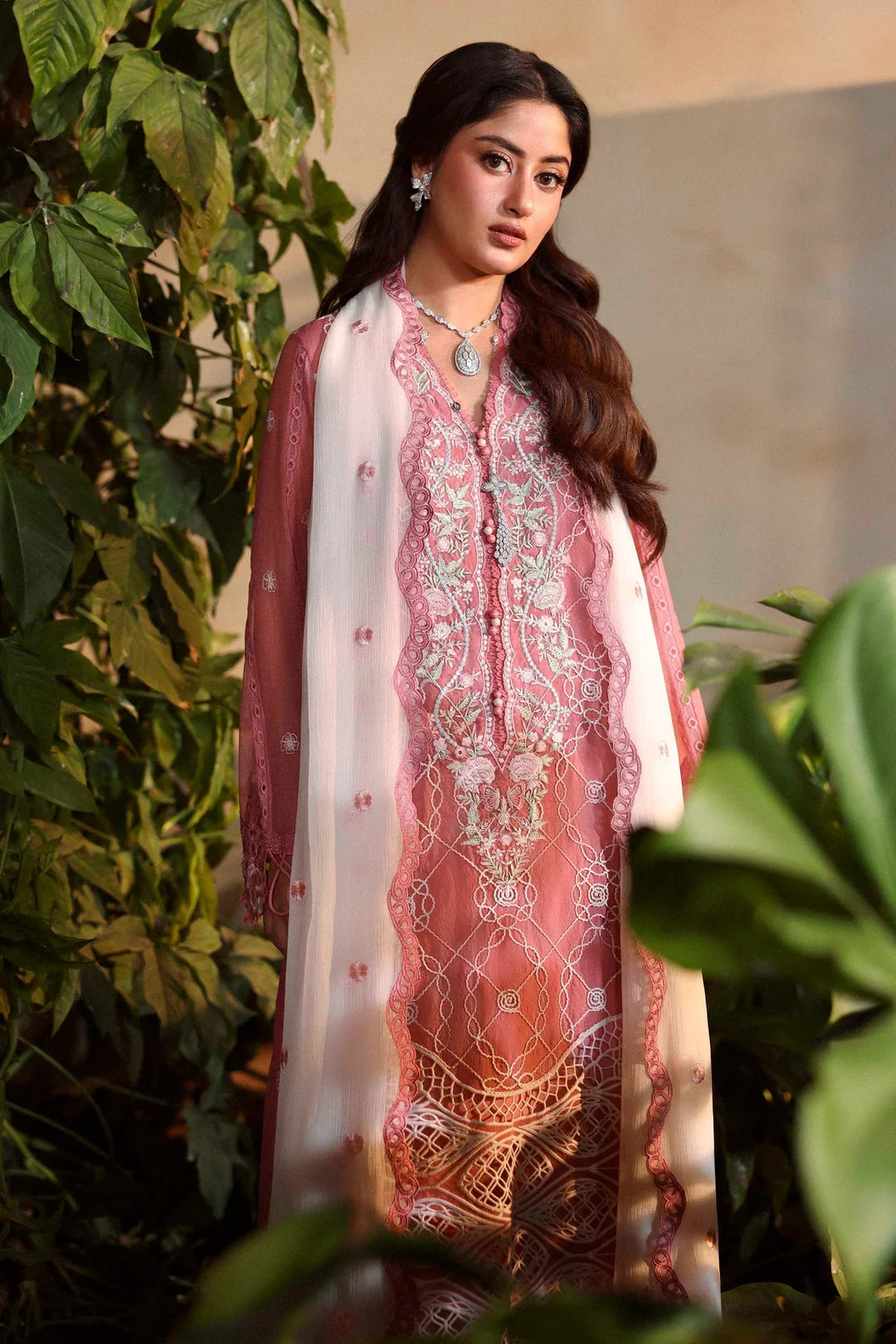 Sable Vogue Luxury Formals Unstitched Embroidered Swiss Voile 4 Piece Suit SL-08-26-V1 - Festive Collecion