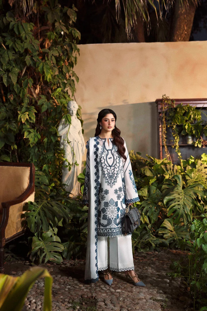 Sable Vogue Luxury Formals Unstitched Embroidered Swiss Voile 4 Piece Suit SL-09-26-V1 - Festive Collecion