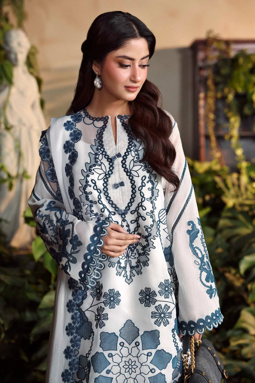 Sable Vogue Unstitched Embroidered Swiss Voile 3 Piece Suit SV26UL SL-09-26 - Summer Collection