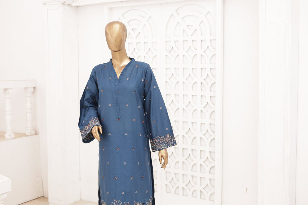 Nyra Essentials by Suntex Fabrics RTW Embroidered Lawn 2 Piece Suit SLATE Casual Collection