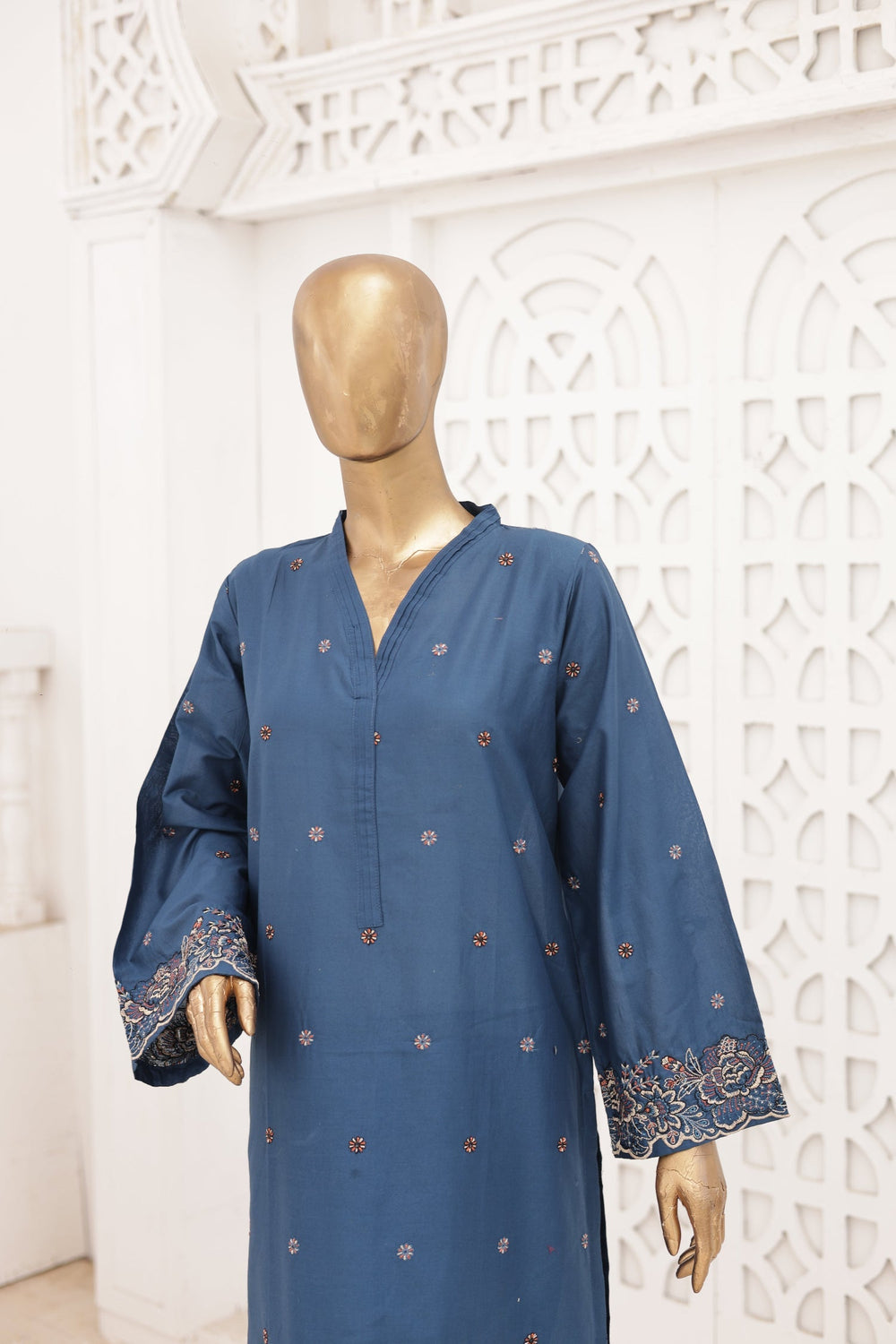 Nyra Essentials by Suntex Fabrics RTW Embroidered Lawn 2 Piece Suit SLATE Casual Collection