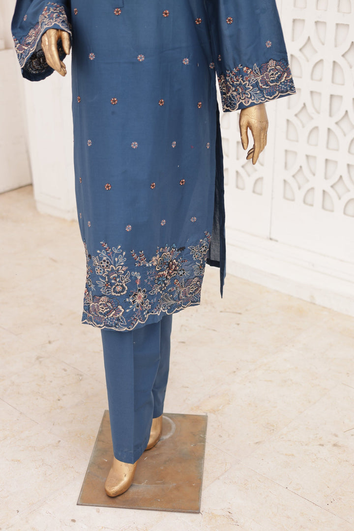 Nyra Essentials by Suntex Fabrics RTW Embroidered Lawn 2 Piece Suit SLATE Casual Collection