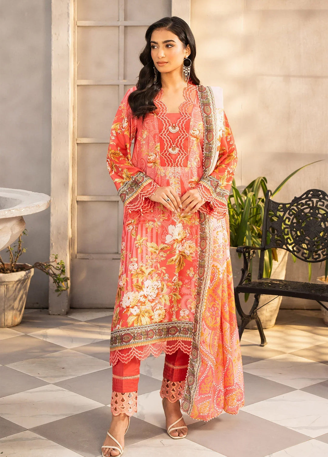 Safaah by Menaal Unstitched Printed Lawn 3 Piece Suit ML26ULS SP-02B - Casual Collection