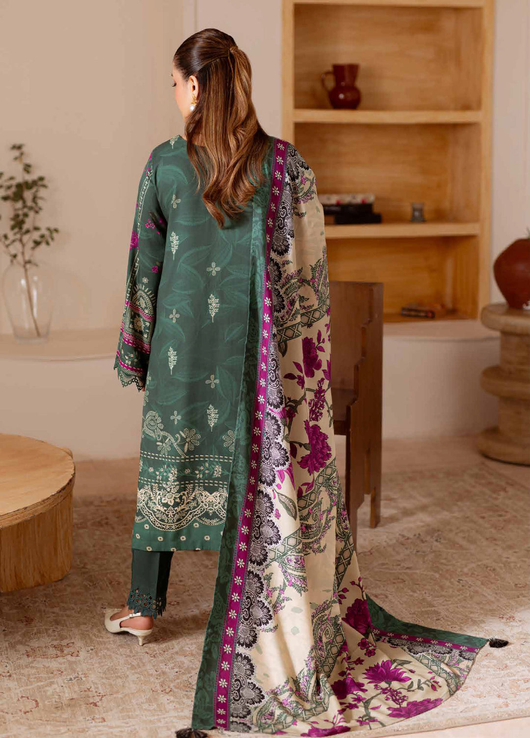 Signature Prints by Nureh Unstitched Printed Marina with wool shawl Suits 3 Piece NU25PW SP-180 - Winter Collection