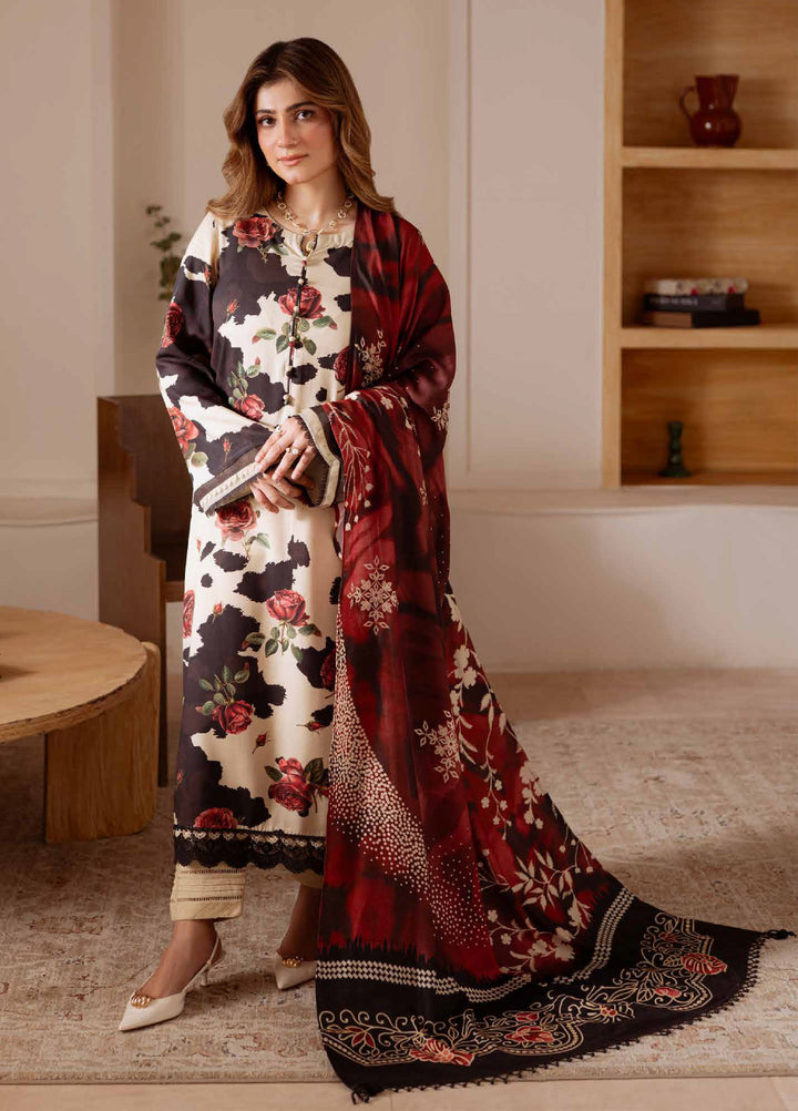 Signature Prints by Nureh Unstitched Printed Marina with wool shawl Suits 3 Piece NU25PW SP-182 - Winter Collection