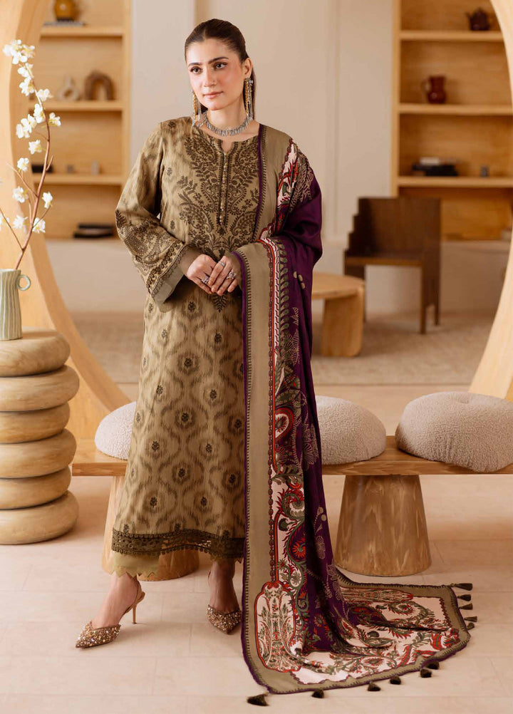 Signature Prints by Nureh Unstitched Printed Marina with wool shawl Suits 3 Piece NU25PW SP-184 - Winter Collection