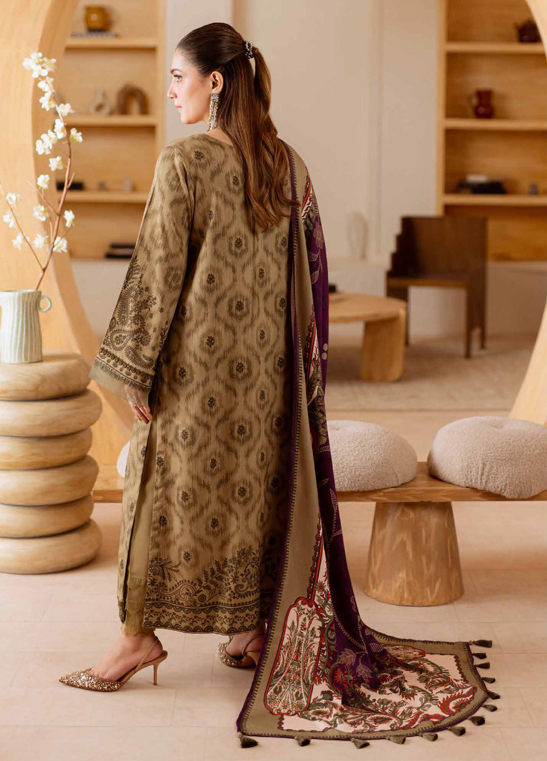 Signature Prints by Nureh Unstitched Printed Marina with wool shawl Suits 3 Piece NU25PW SP-184 - Winter Collection