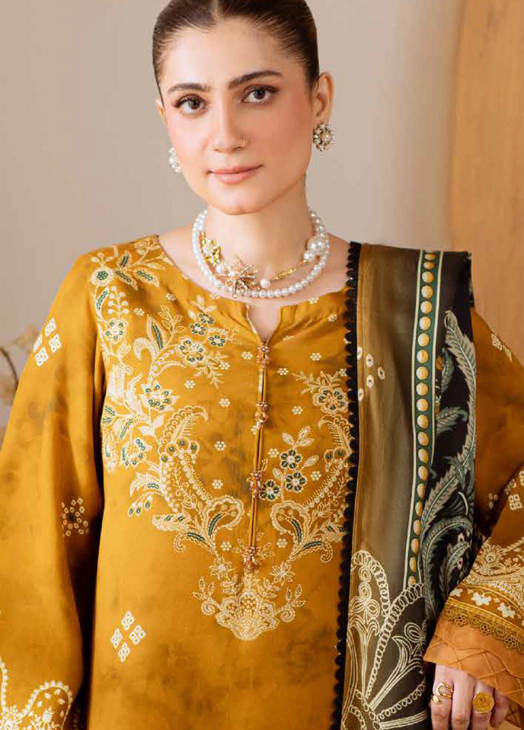 Signature Prints by Nureh Unstitched Printed Marina with wool shawl Suits 3 Piece NU25PW SP-185 - Winter Collection