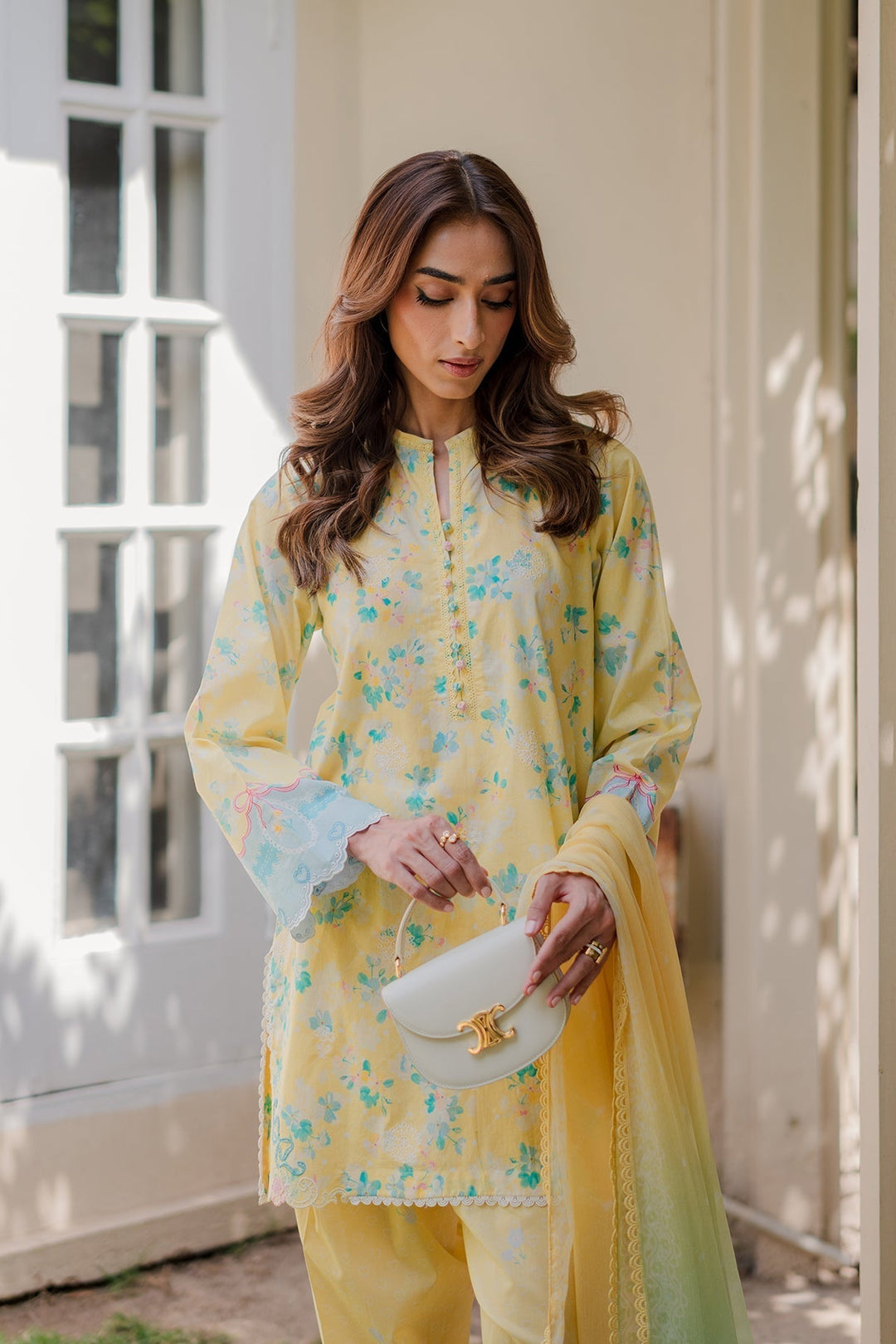 Nura by Sahar RTW Embroidered Cambric Co-Ord Sets Suit Cotton candy Casual Collection