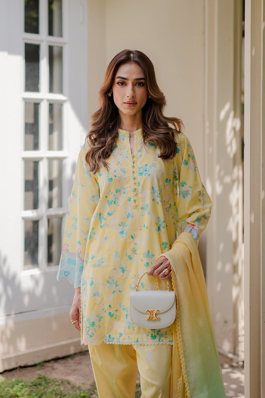 Nura by Sahar RTW Embroidered Cambric Co-Ord Sets Suit Cotton candy Casual Collection