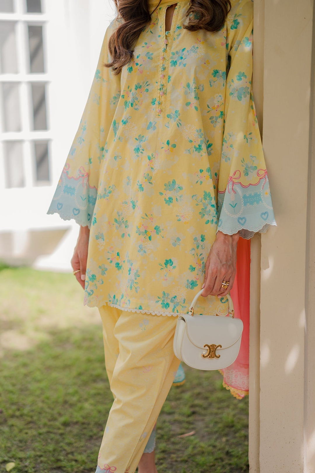Nura by Sahar RTW Embroidered Cambric Co-Ord Sets Suit Cotton candy Casual Collection