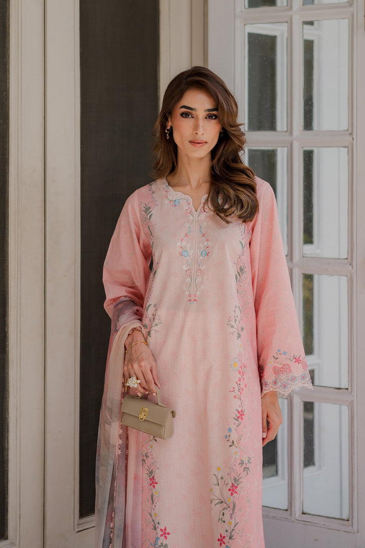 Nura by Sahar RTW Embroidered Cambric Co-Ord Sets Suit Blush Macaron Casual Collection